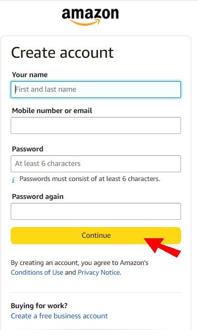 Fill in your name, your mobile number or email address, and your password twice. 