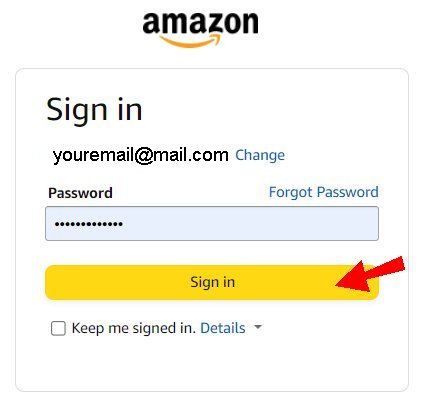 Fill in your password and click on the "Sign  in" button.